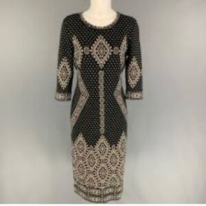 NWT VTG Jessica Sweaterdress -Black /Taupe -Gorgeous Brocade Pattern😍=CU…